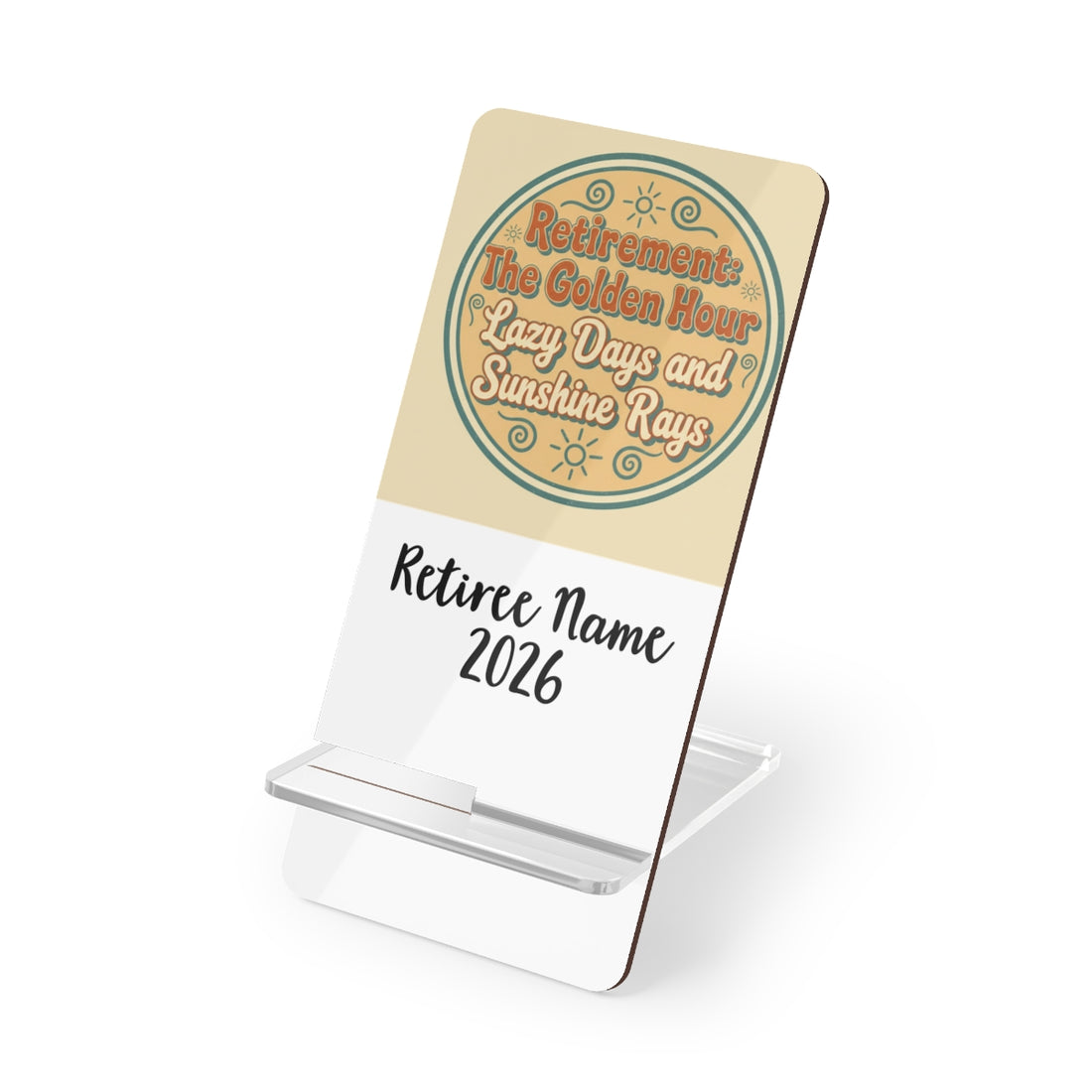 Retirement The Golden Hour Lazy Days Sunshine Rays | Retirement The Golden Hour Personalized Phone Stand or Phone Charger - Retiree Gifts Retirement Party