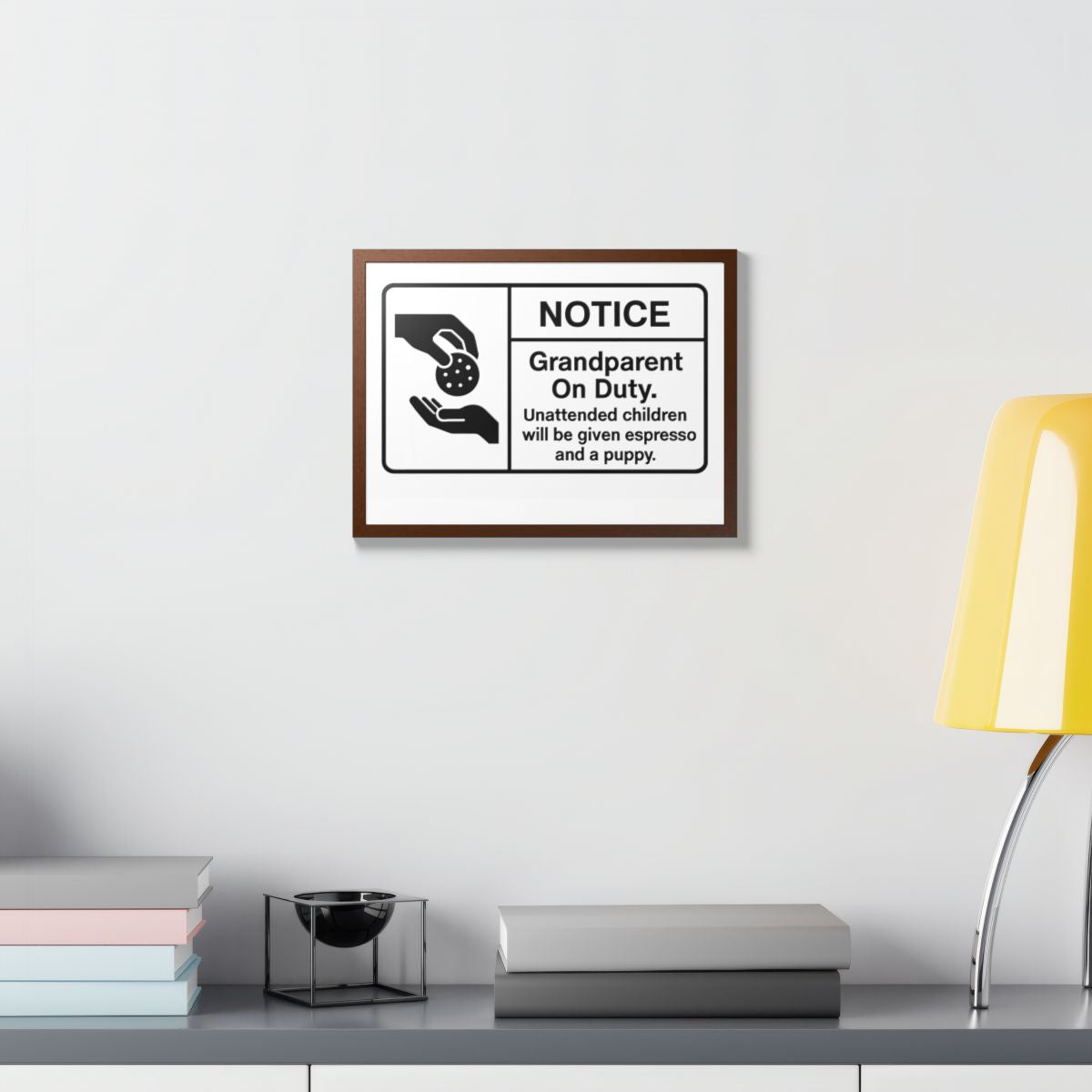 Grandparent On Duty Warning Funny Framed Art Posters - Retiree Gifts Retirement Party