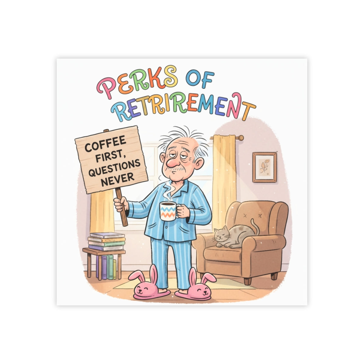 Perks of Retirement Coffee First Questions Never Print