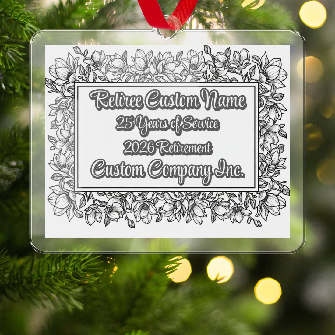 Retiree Custom Name 25 Years of Service 2026 Retirement Ornament
