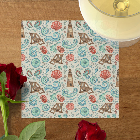 Nautical Flash Art Style Pattern Table Napkin