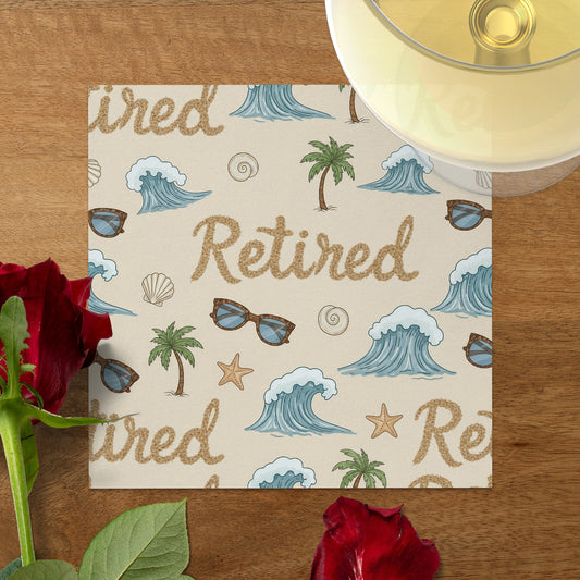 Retired Themed Greeting Card with Tropical Design
