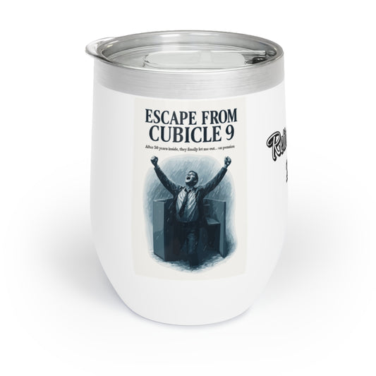 Escape from Cubicle 9 on Pension | Retirement Gift | Personalized Wine Tumbler - Retiree Gifts Retirement Party