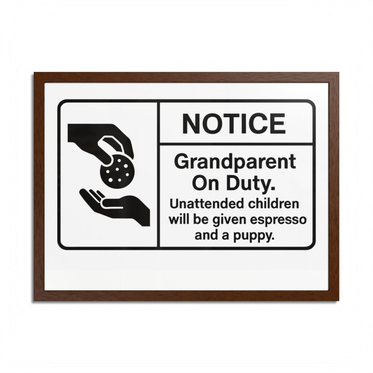 Grandparent On Duty Warning Funny Framed Art Posters - Retiree Gifts Retirement Party