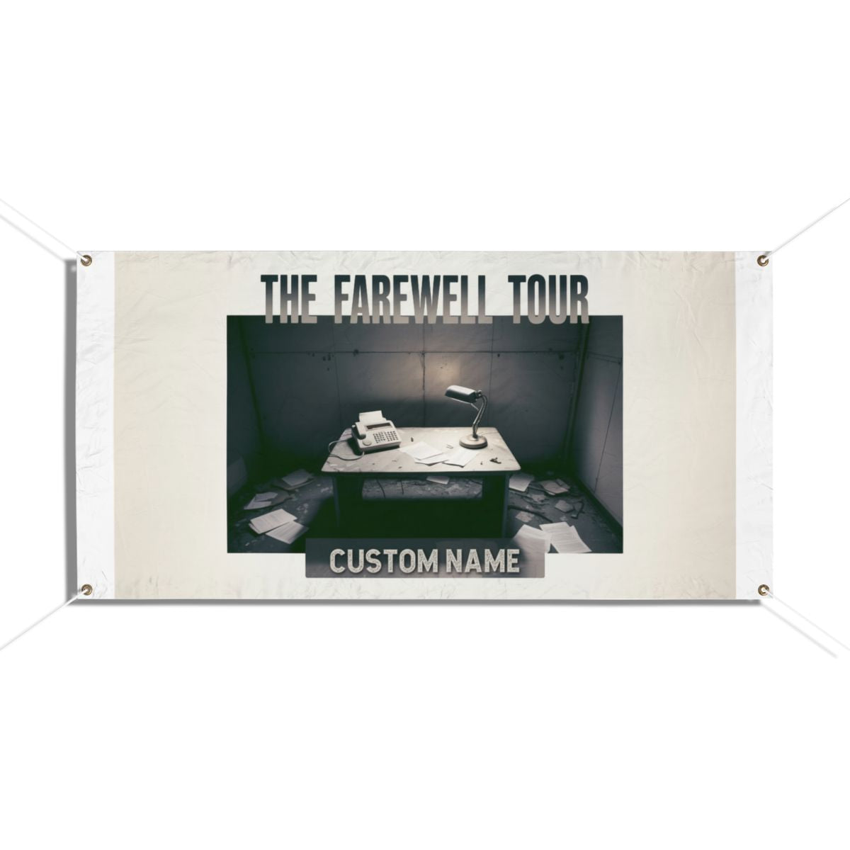 The Farewell Tour featuring Desk and Typewriter Vinyl Banner or Yard Sign - Retiree Gifts Retirement Party