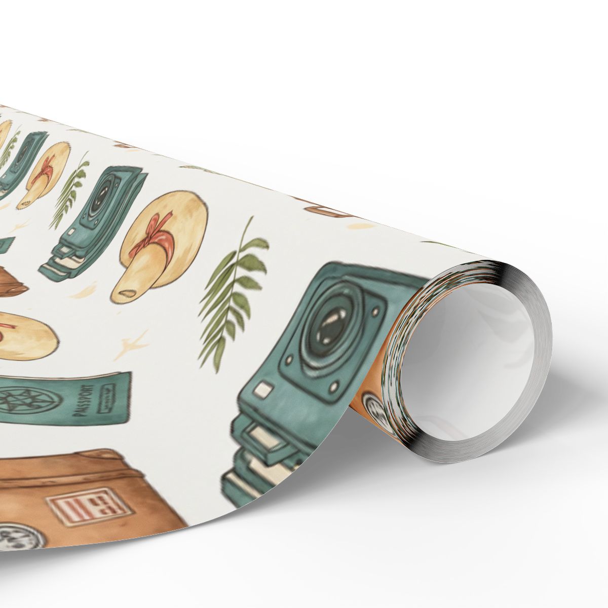 Travel Inspired Camera and Passport Design Wallpaper