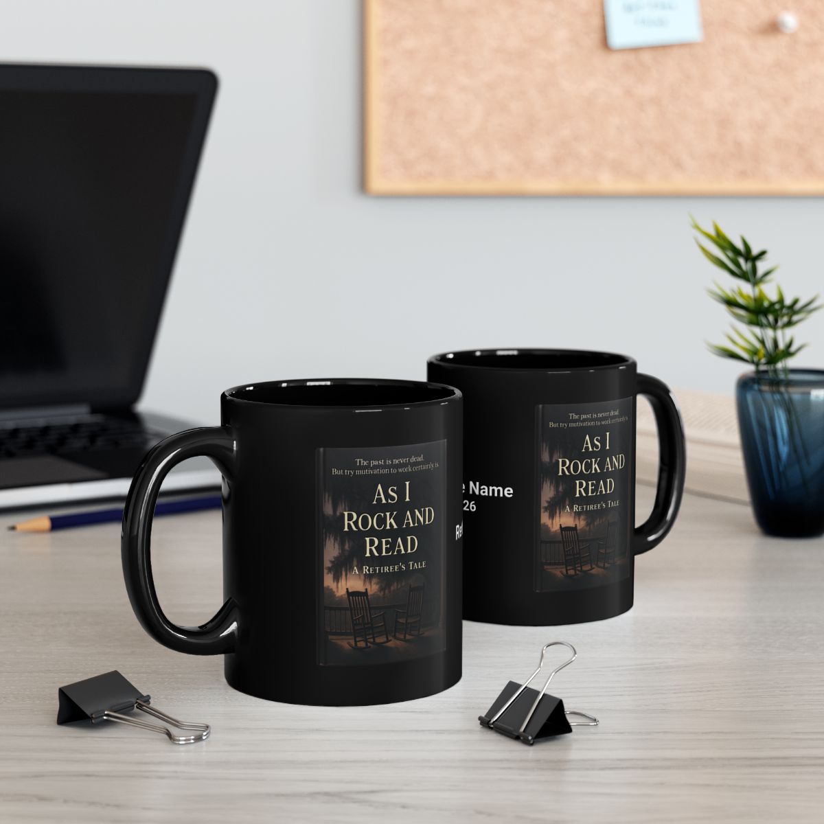 As I Rock and Read Retirement Tale Black Mug