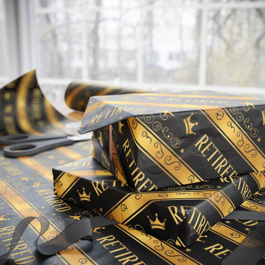 Elegant Black and Gold Retired Wrapping Paper