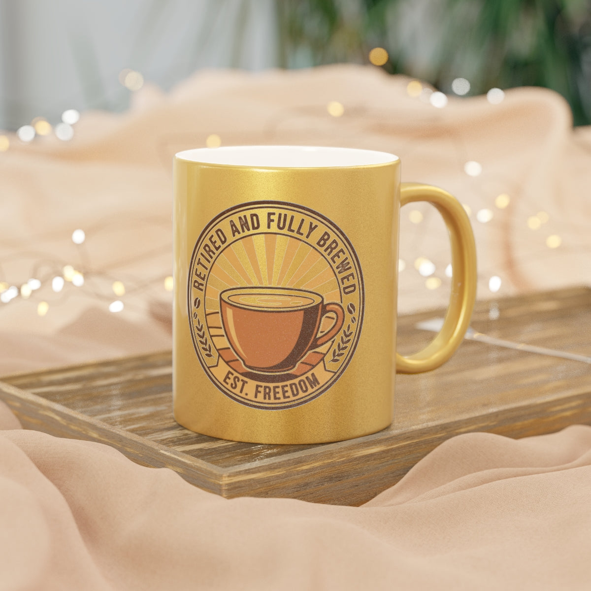 Retired and Fully Brewed Coffee Mug for Morning Enjoyment