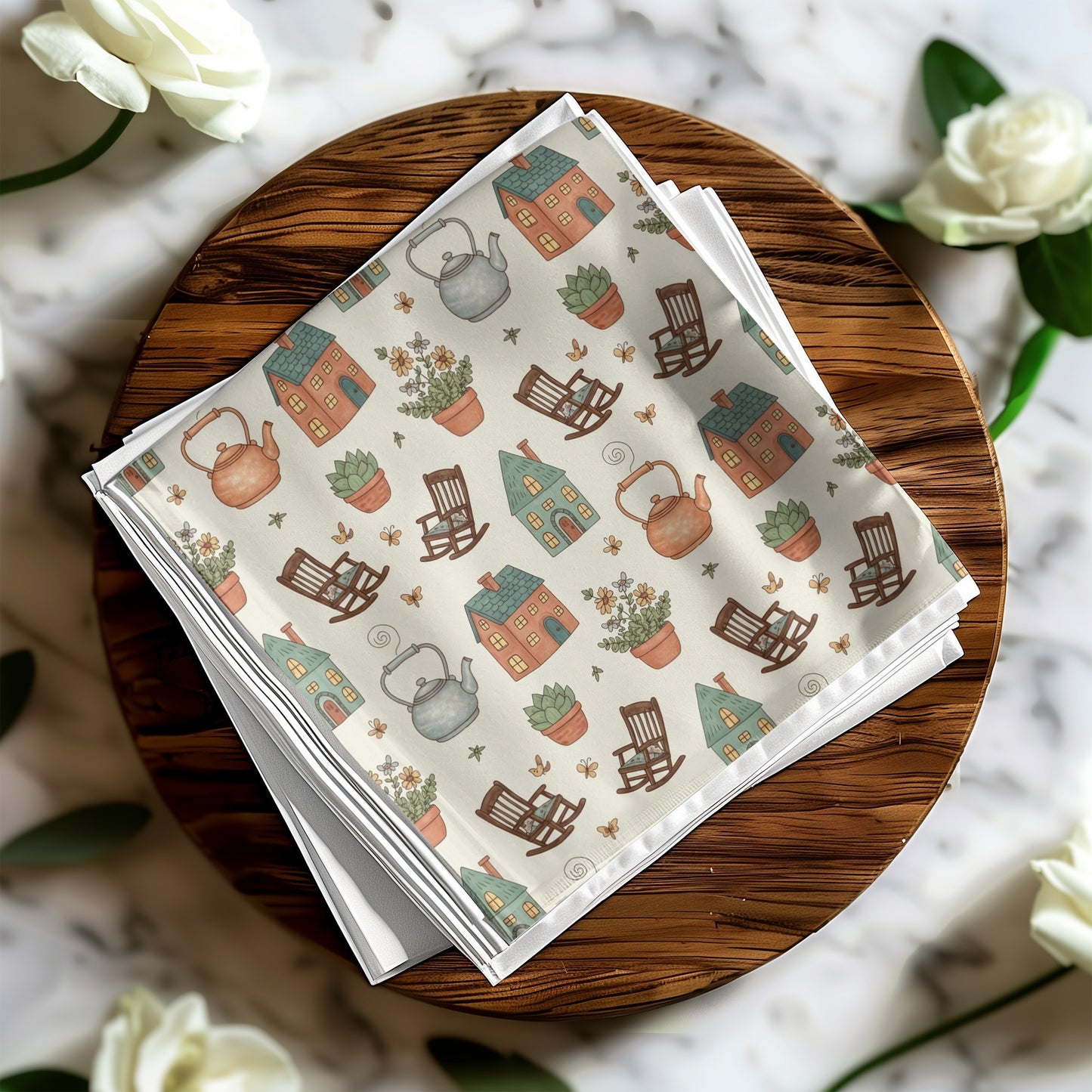 Charming Garden Houses and Pots Greeting Cards