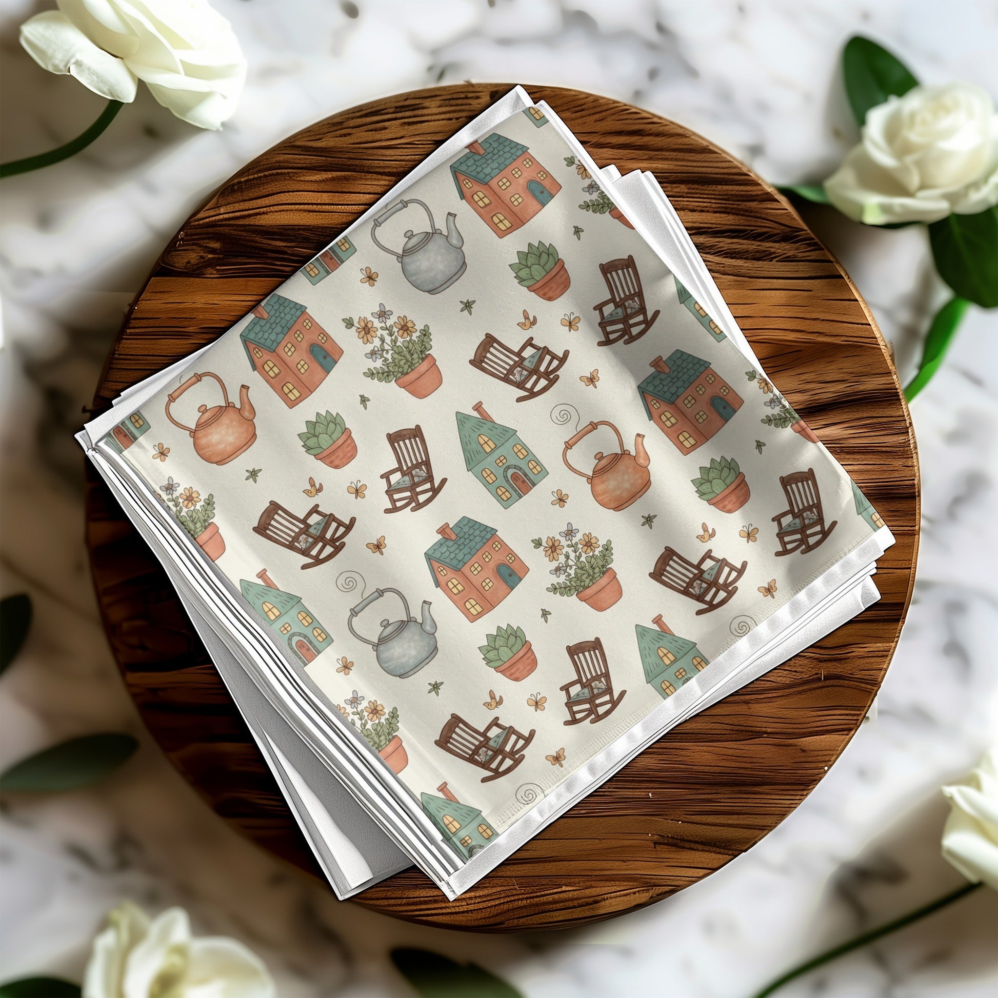 Charming Garden Houses and Pots Greeting Cards