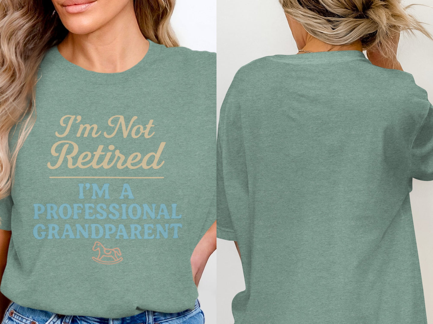 I'm Not Retired I'm A Professional Grandparent | Retirement Is Not | Perfect Gift for Grandparents Soft Color Bella T-Shirts - Retiree Gifts Retirement Party