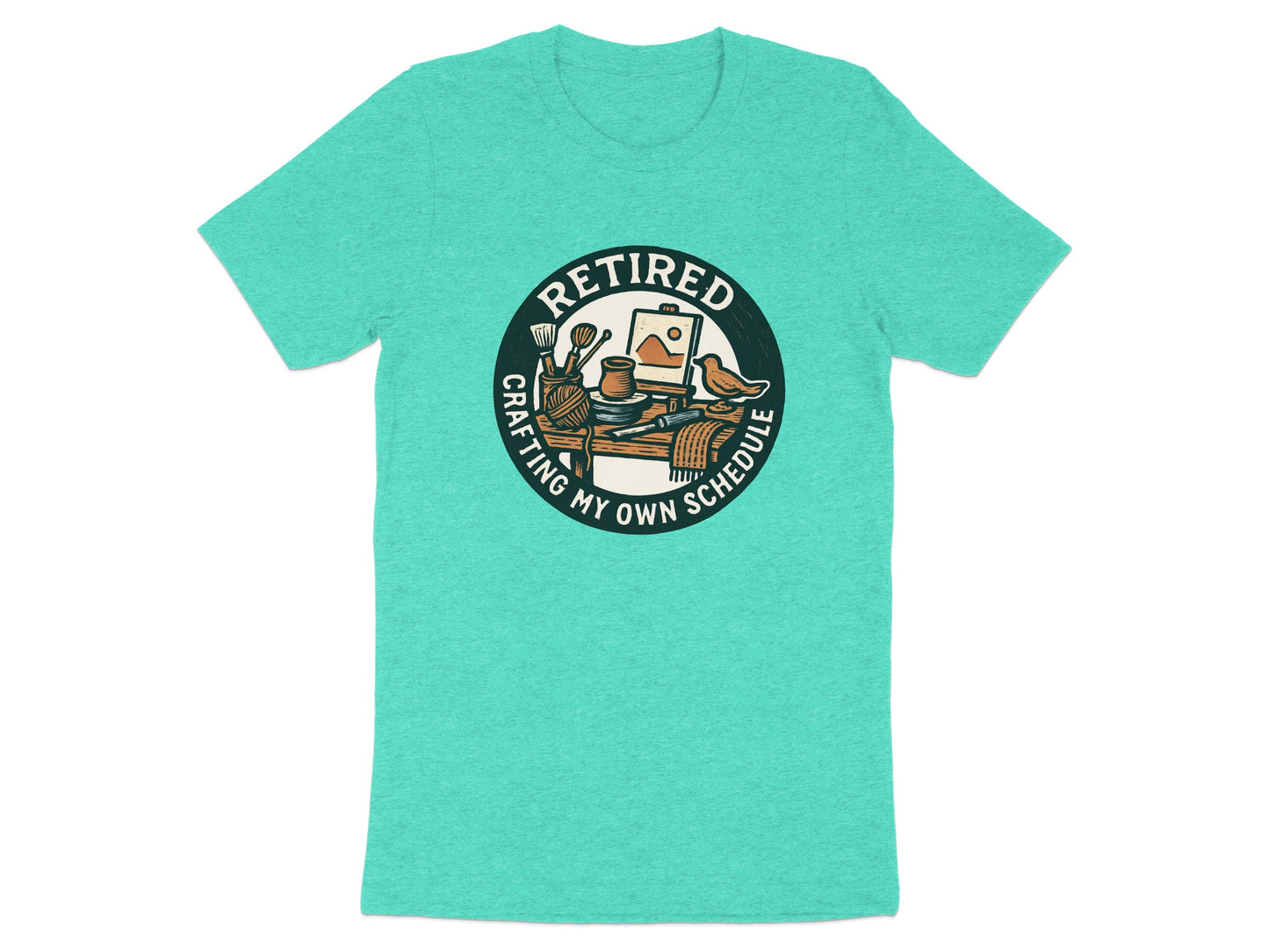 Retired Crafting My Own Schedule | Funny Retirement Soft Color Bella T-Shirts - Retiree Gifts Retirement Party