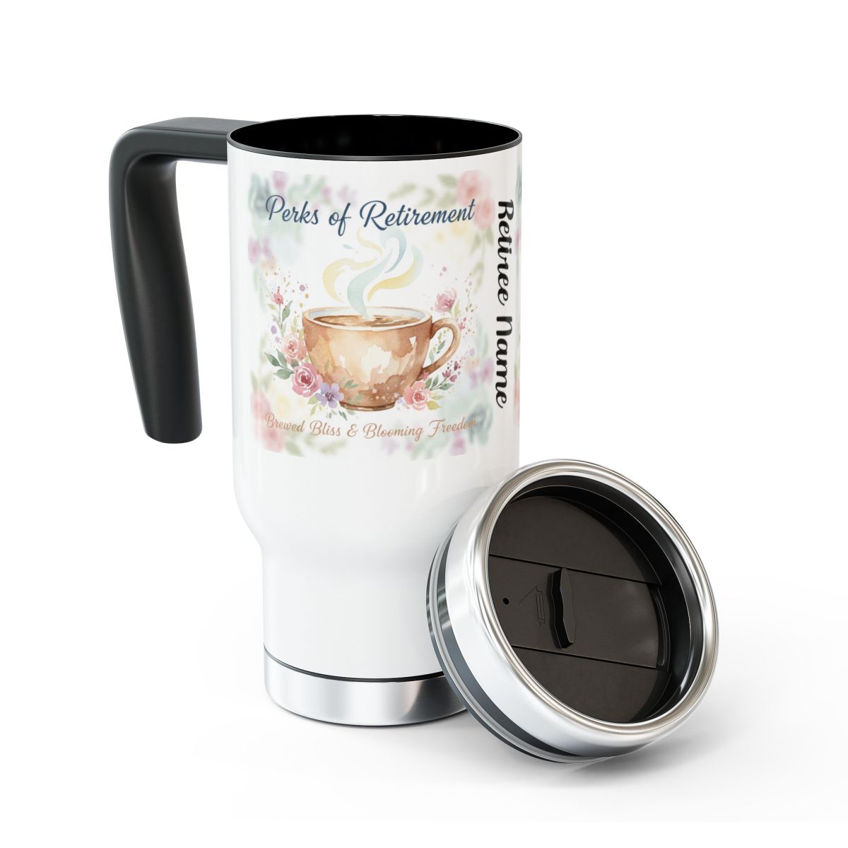 Perks of Retirement Personalized Travel Mug