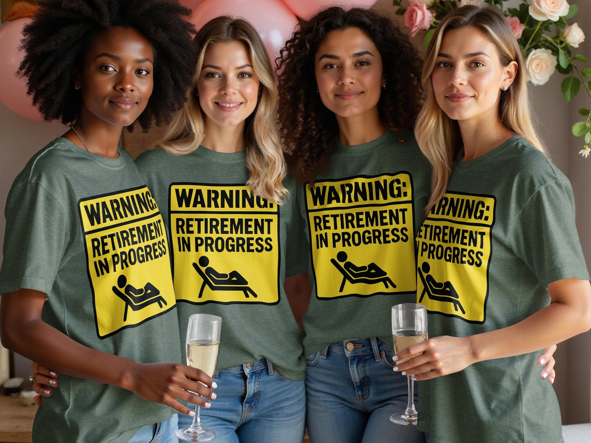Warning Retirement in Progress | Dark Heaterh Color Bella T-Shirts - Retiree Gifts Retirement Party