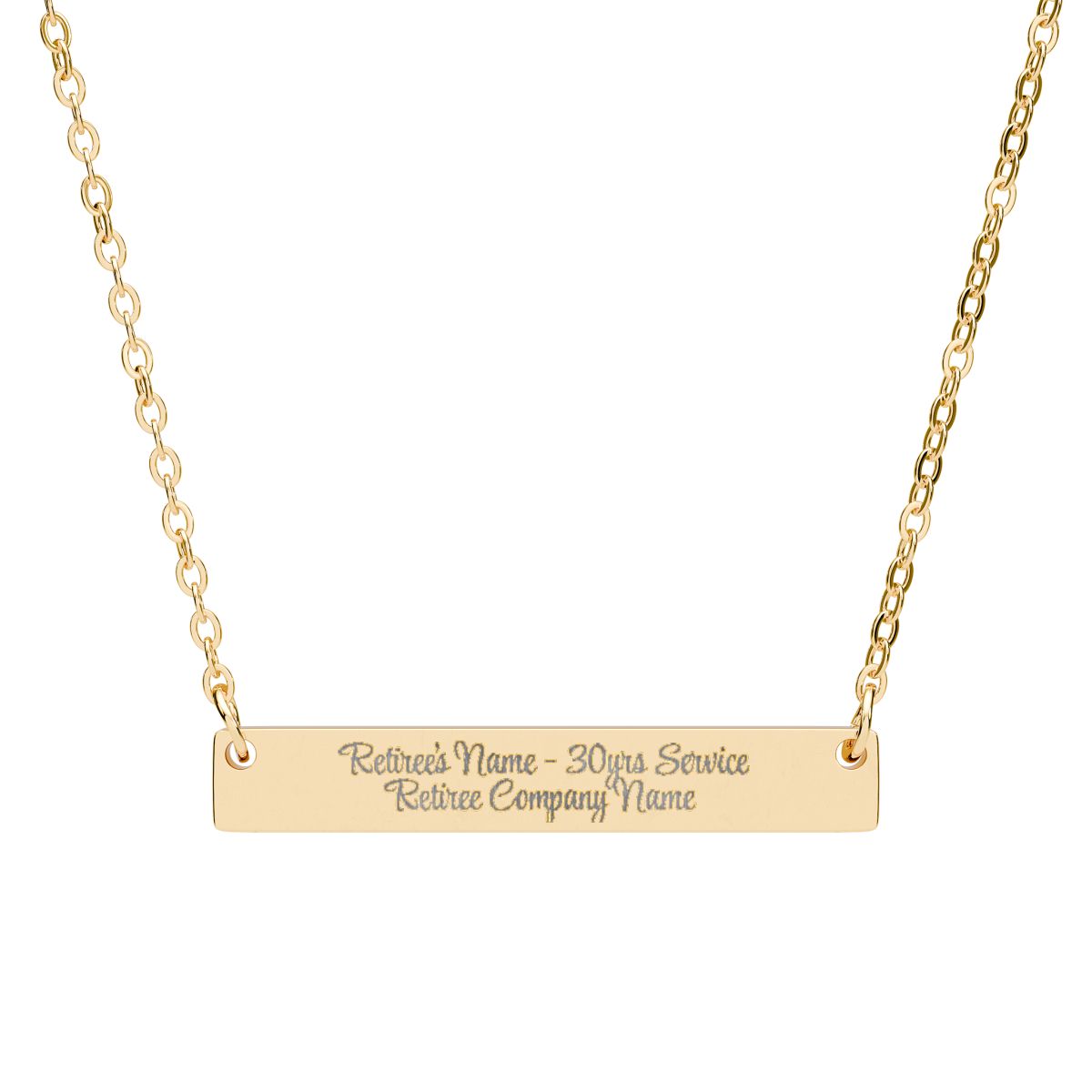 Personalized Engraved Bar Necklace for Retirement Gift