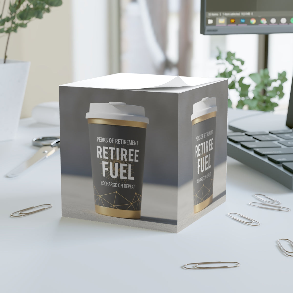 Perks of Retirement Retiree Fuel Recharge on Repeat cube