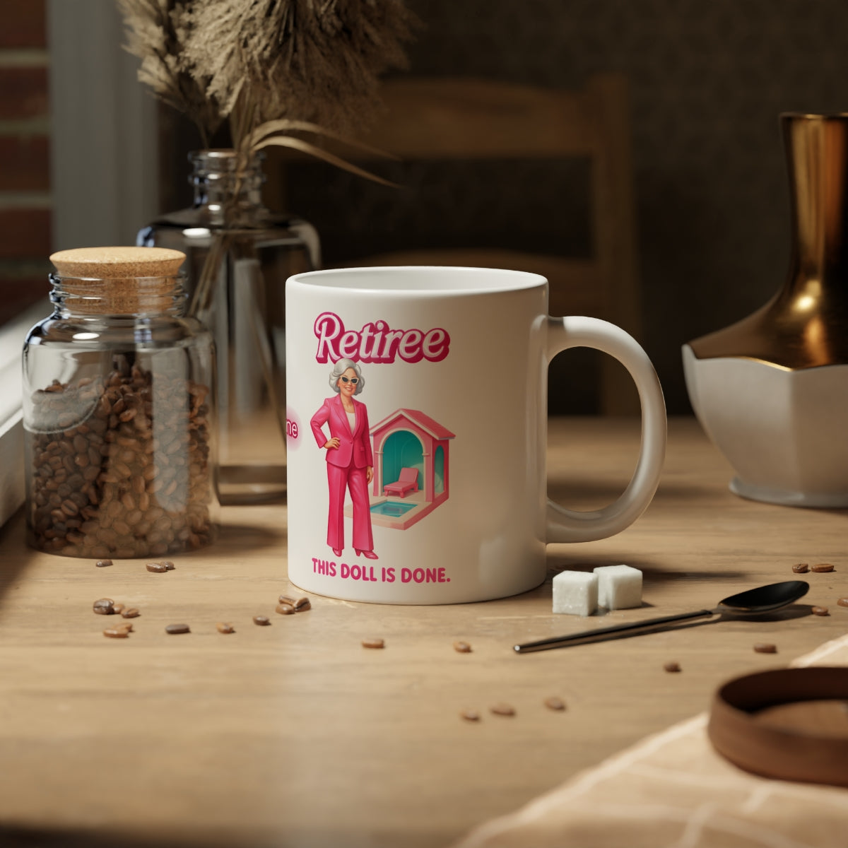 Retiree Doll With House Scene This Doll Is Done Mug