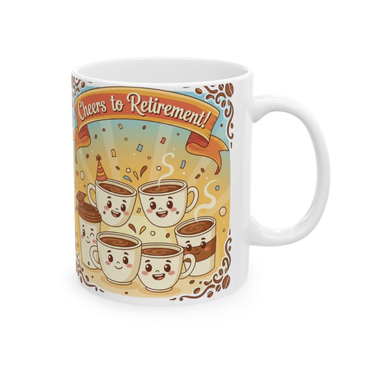 Cheers to Retirement Coffee Mug with Cute Design
