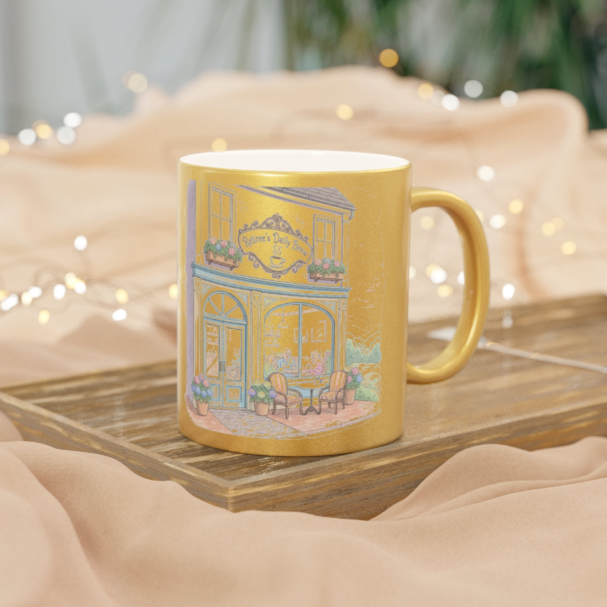 Charming Boutique Illustration Yellow Mug