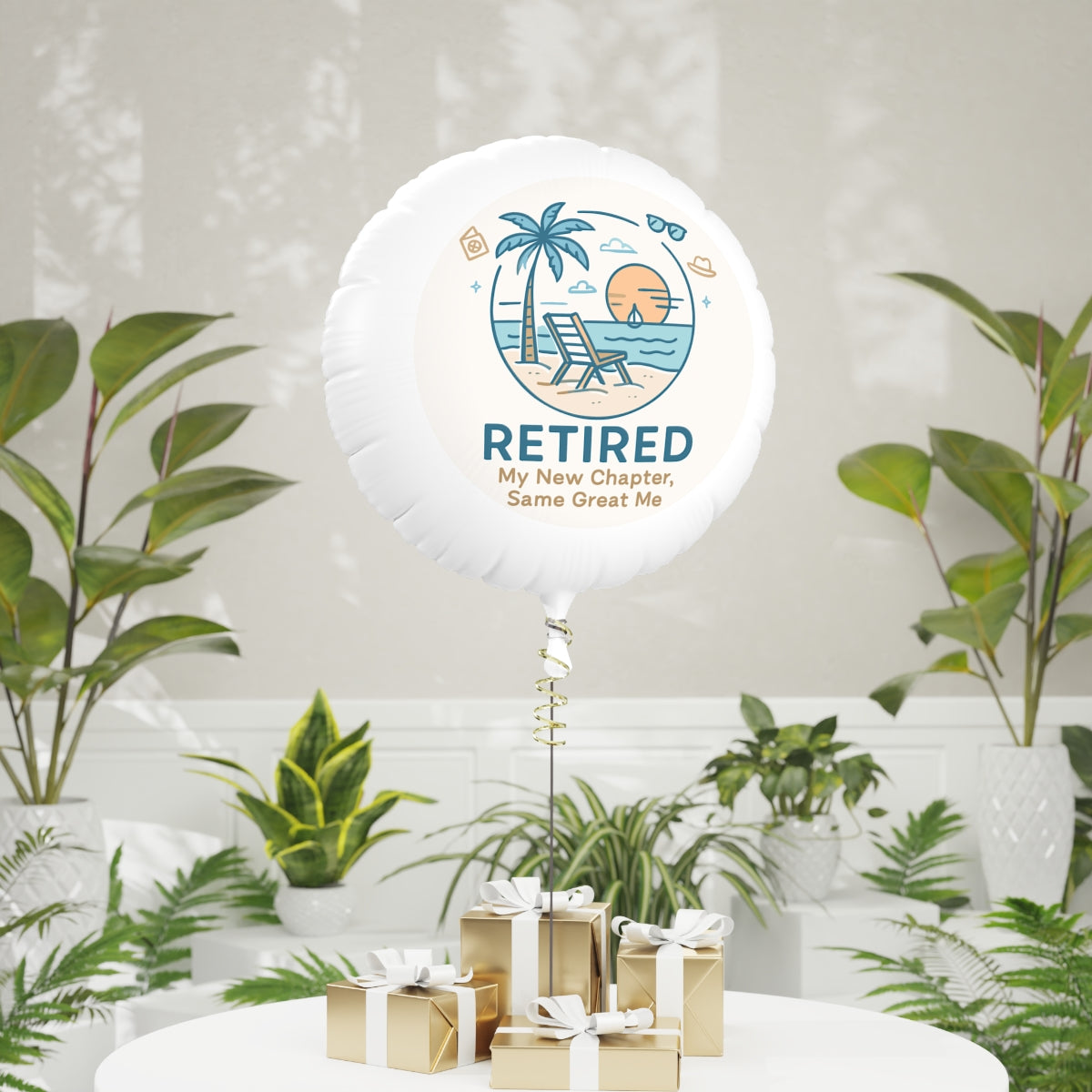 Retired My New Chapter Same Great Me | Retirement | Personalized Retirement Scene Mylar Ballons 11in or 22in - Retiree Gifts Retirement Party