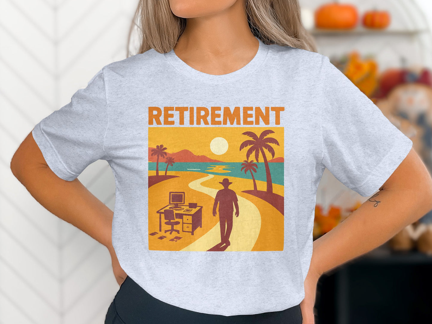 Retirement Graphic Design | A New Path Beckons | Soft Color Bella T-Shirts - Retiree Gifts Retirement Party