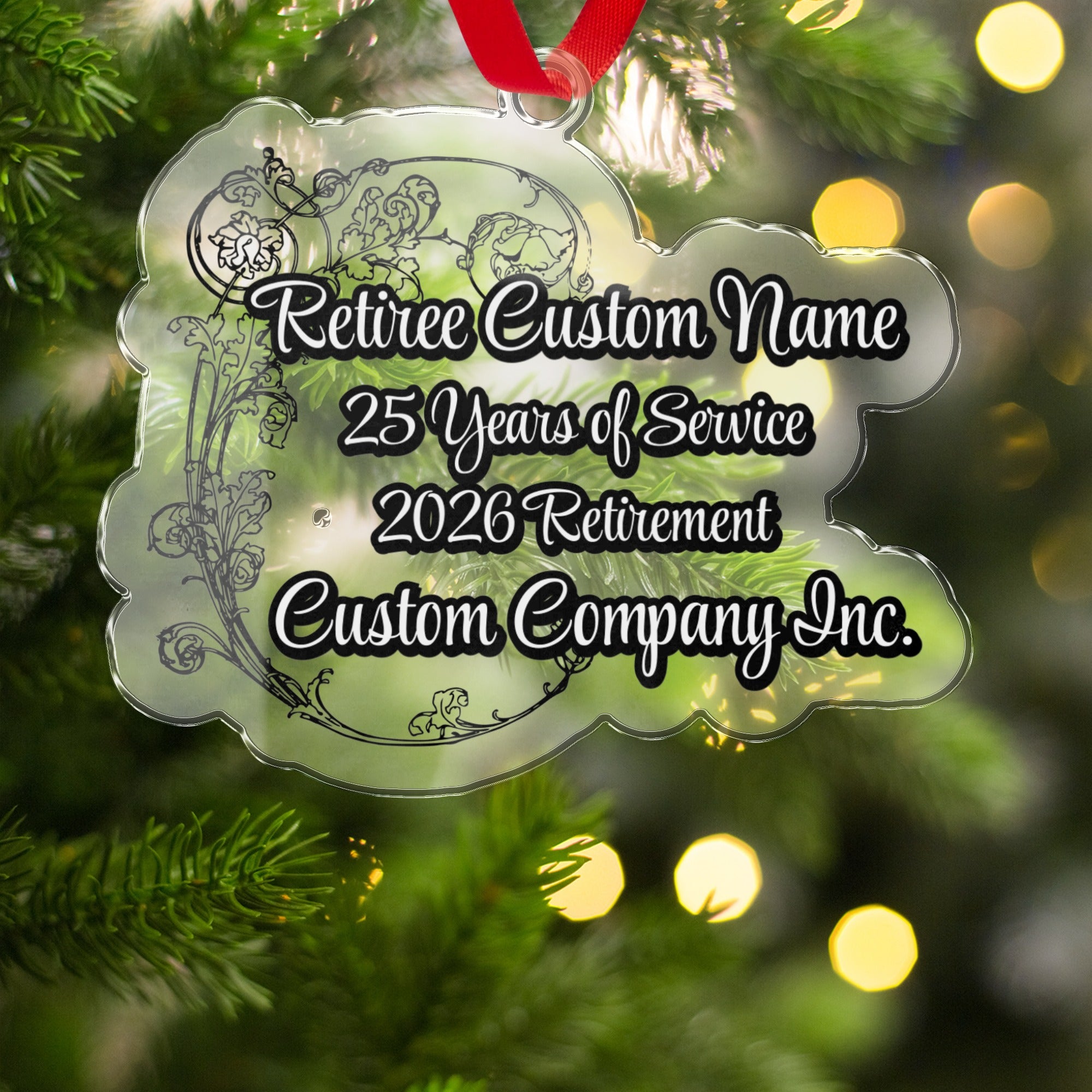 Retiree Personalized 25 Years of Service Ornament