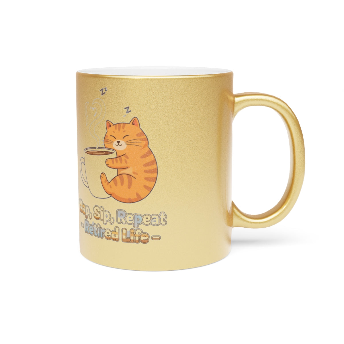 Nap Sip Repeat Retired Life Cat Mug
