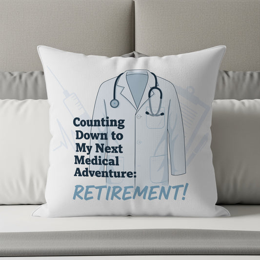 Counting Down to My Next Medical Adventure Retirement | Doctor Gift | Retirement Celebration Gift Pillows & Pillow Cases - Retiree Gifts Retirement Party