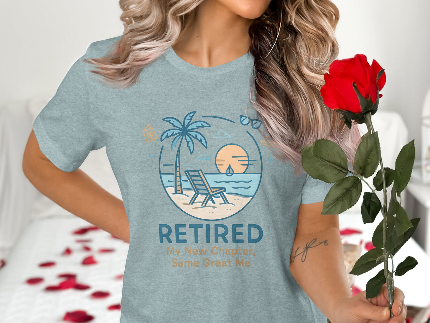 Retired My New Chapter Same Great Me | Retirement Gift | Soft Color Bella T-Shirts - Retiree Gifts Retirement Party