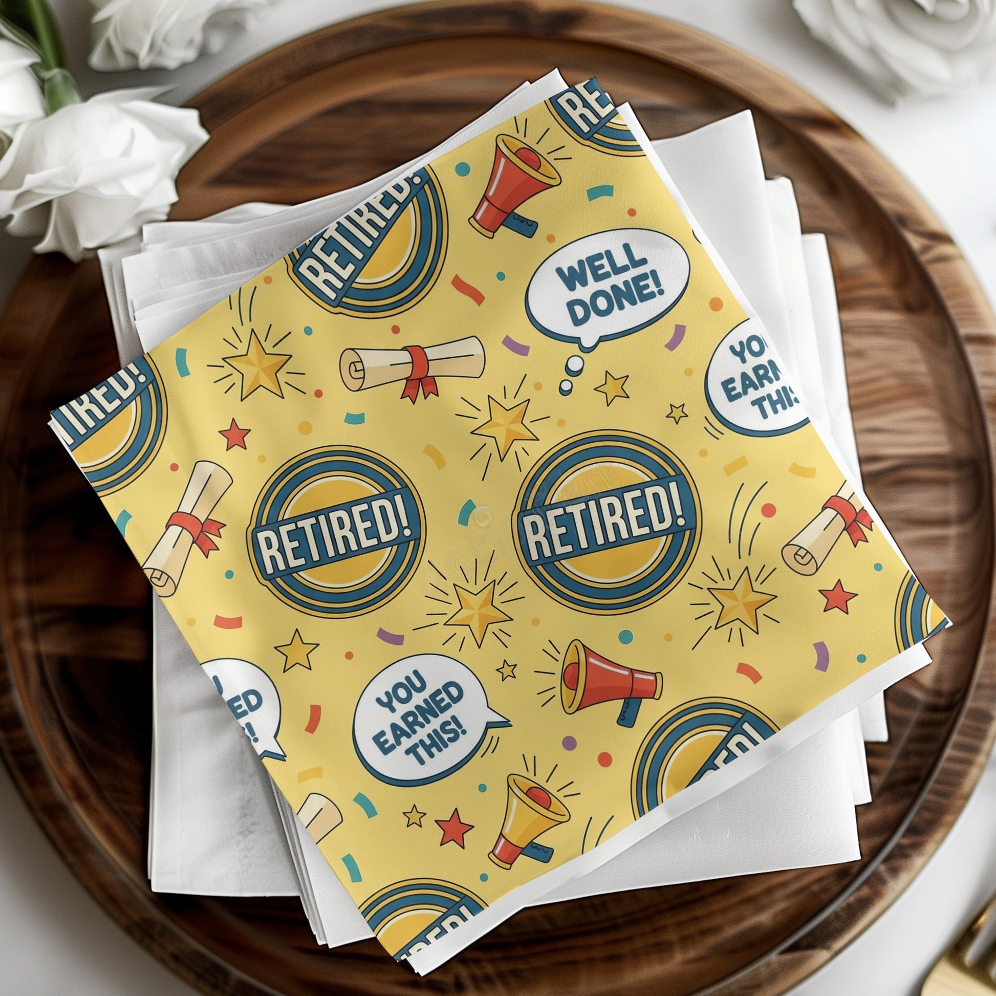 Retired Well Done You Earned This Celebration Napkins