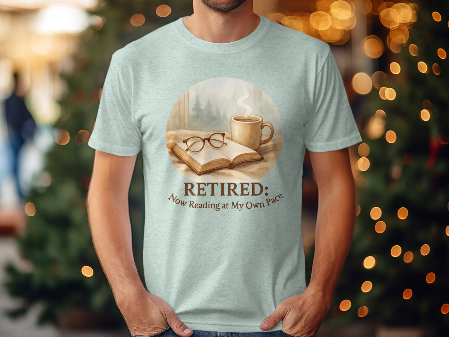 Retired Now Reading at My Own Pace | Warm Scene Soft Color Bella T-Shirts - Retiree Gifts Retirement Party