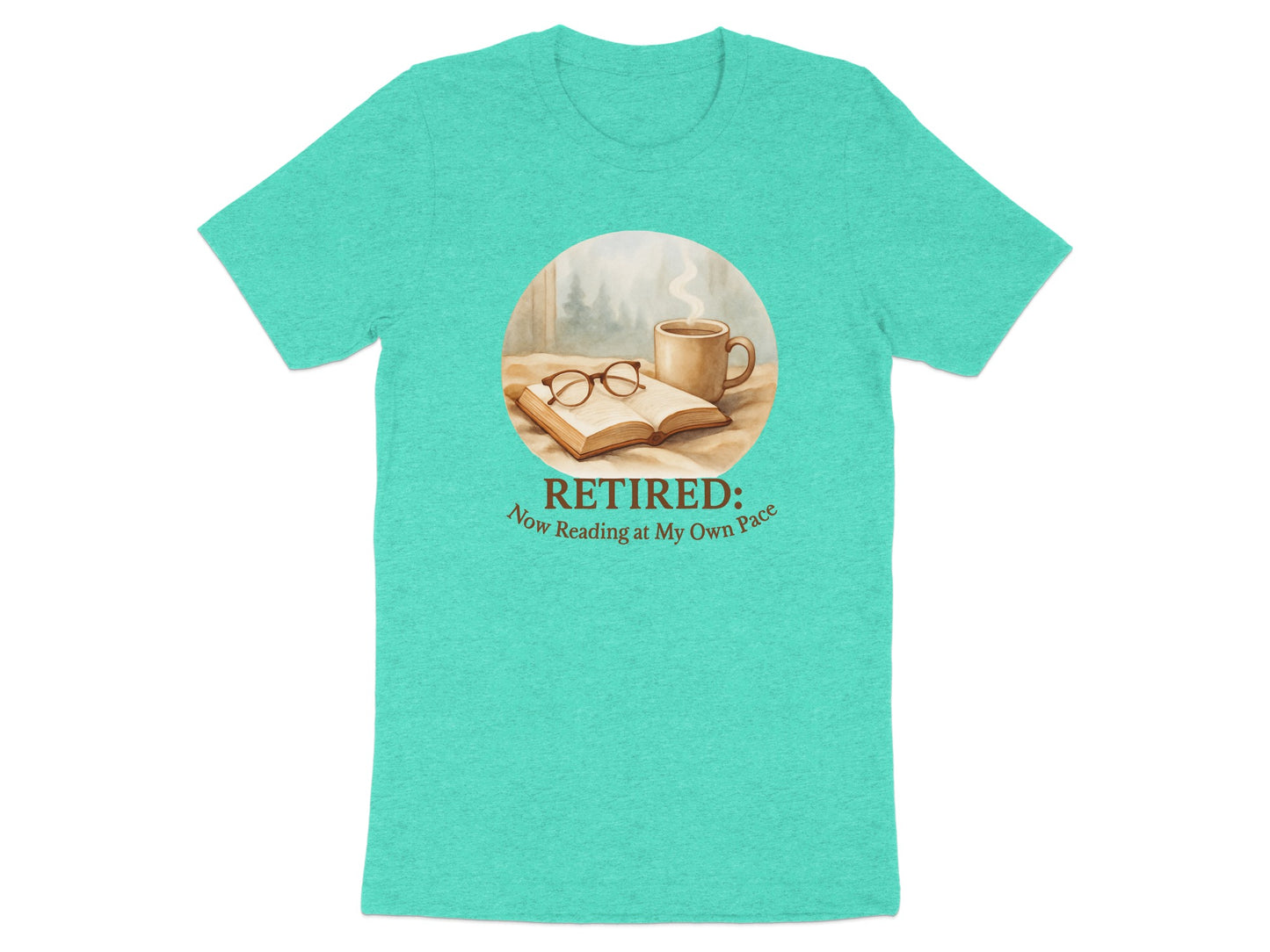 Retired Now Reading at My Own Pace | Warm Scene Soft Color Bella T-Shirts - Retiree Gifts Retirement Party