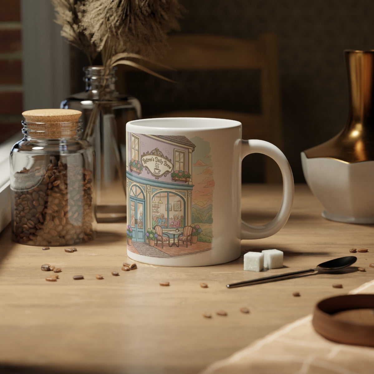 Charming Cafe Scene Artwork Mug Product