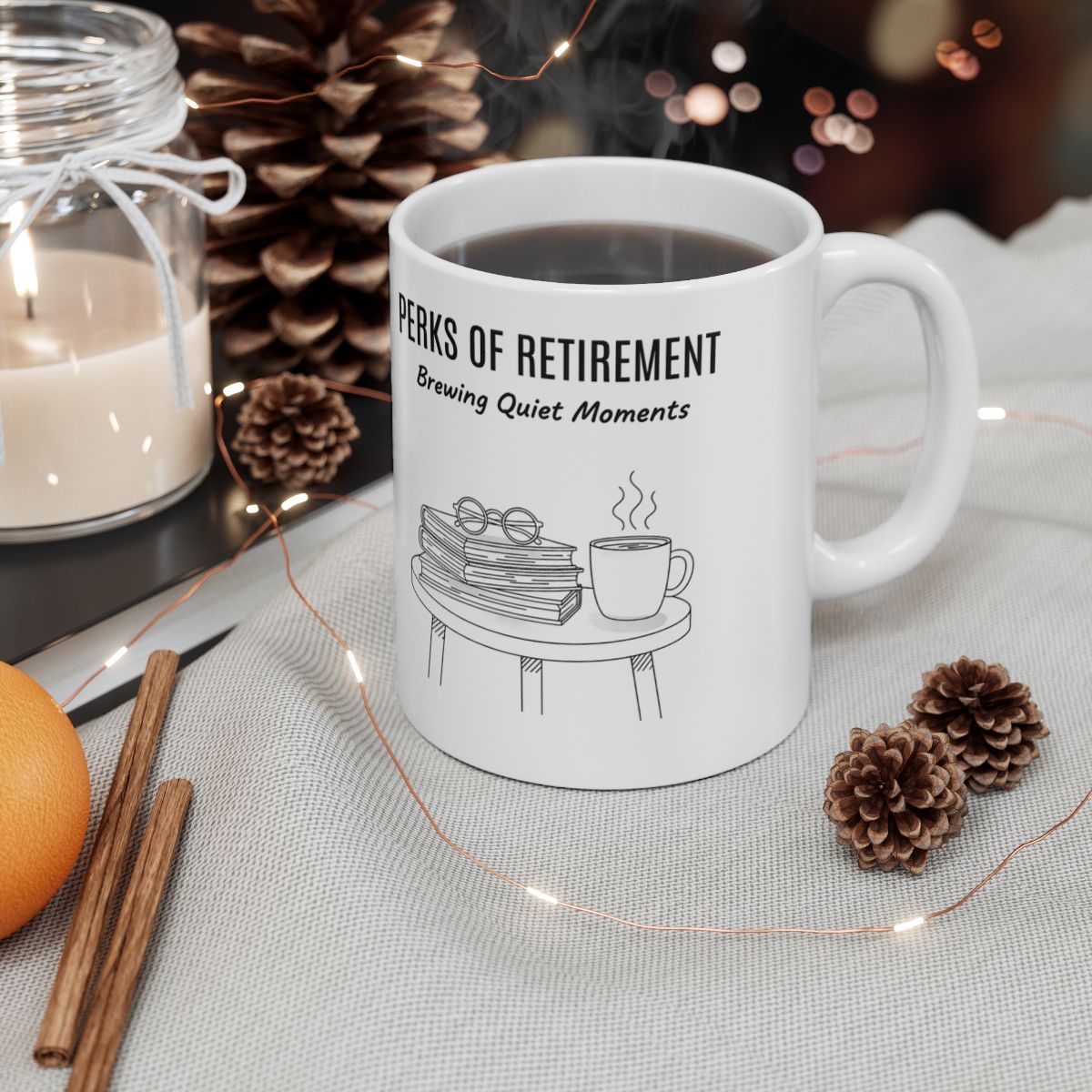 Perks of Retirement Brewing Quiet Moments Mug