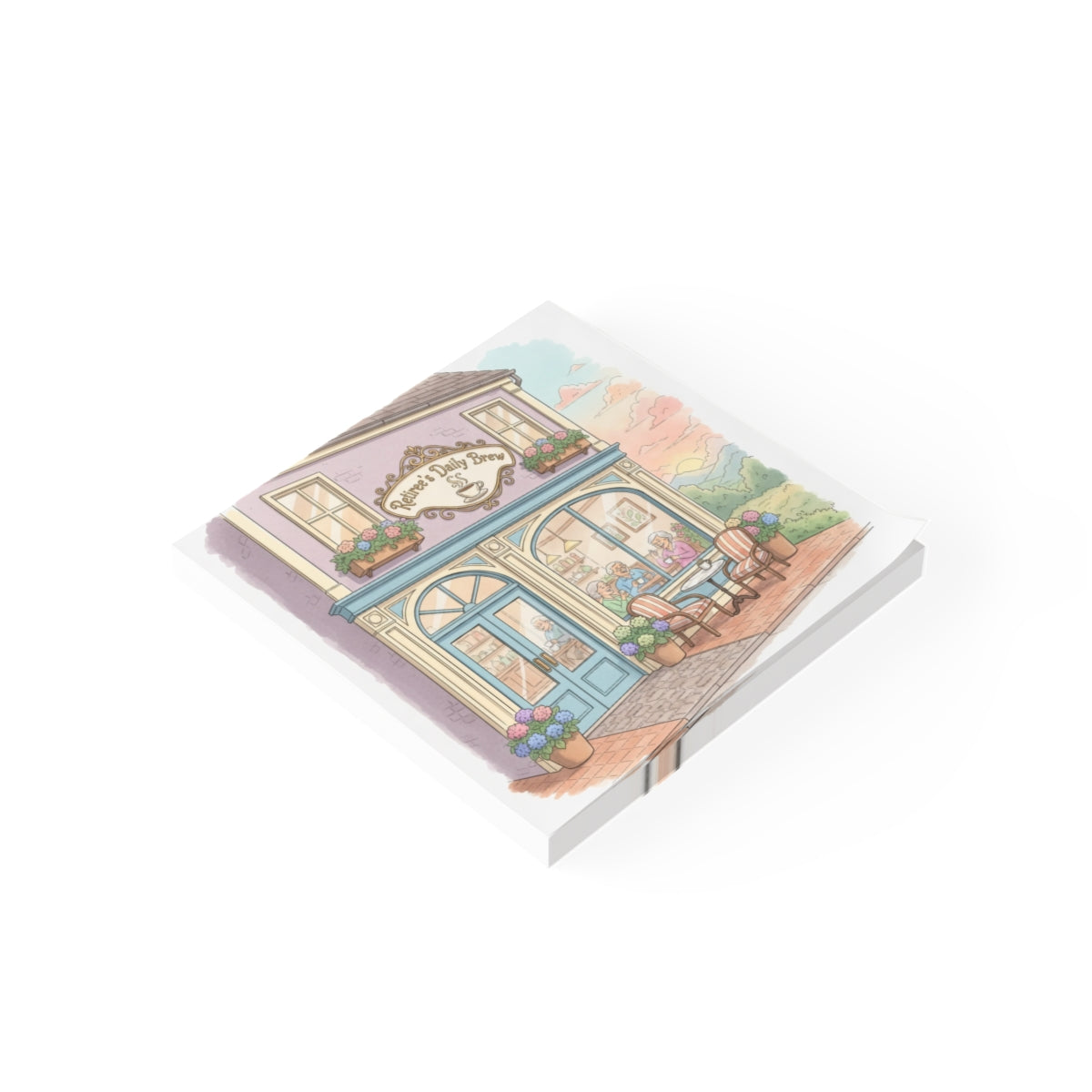 Cozy Cafe Colorful Art Print for Home Decor