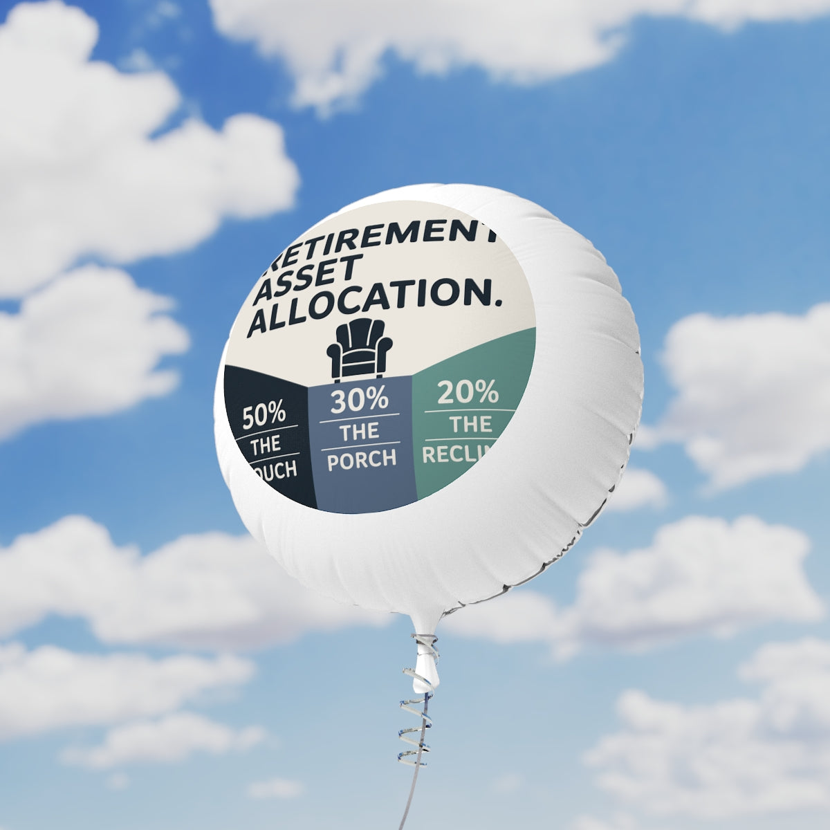 Retirement Asset Allocation 50 the Couch | 30 the Porch | Show someone you care with Mylar Ballons 11in or 22in - Retiree Gifts Retirement Party