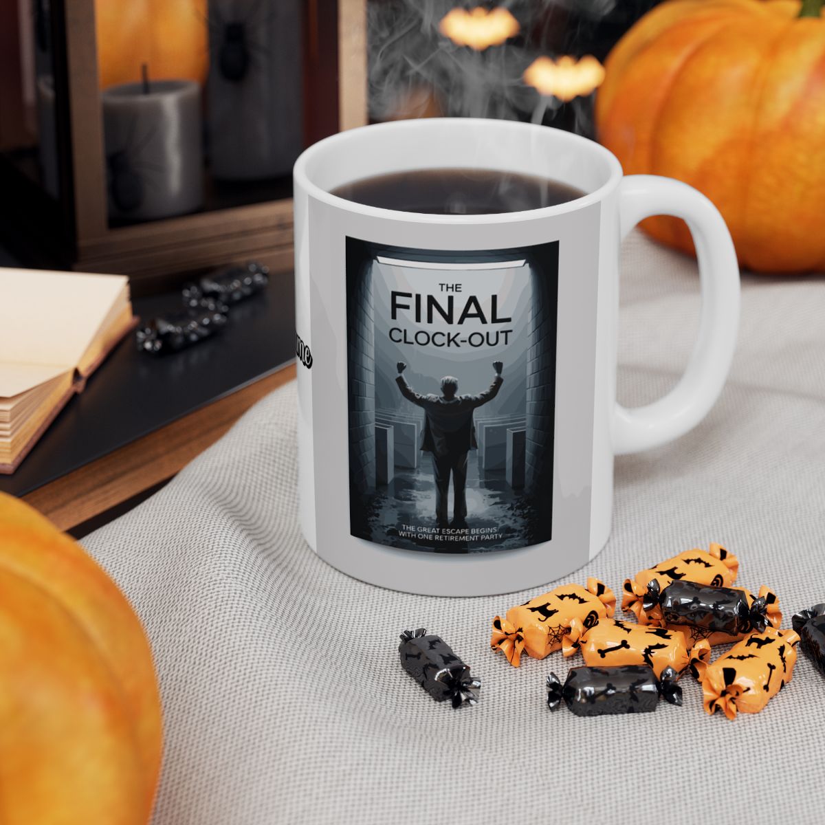 THE FINAL CLOCK-OUT | THE GREAT ESCAPE BEGINS WITH ONE RETIREMENT PARTY | Personalized Microwavable Ceramic Mugs 11oz 15oz 20oz - Retiree Gifts Retirement Party