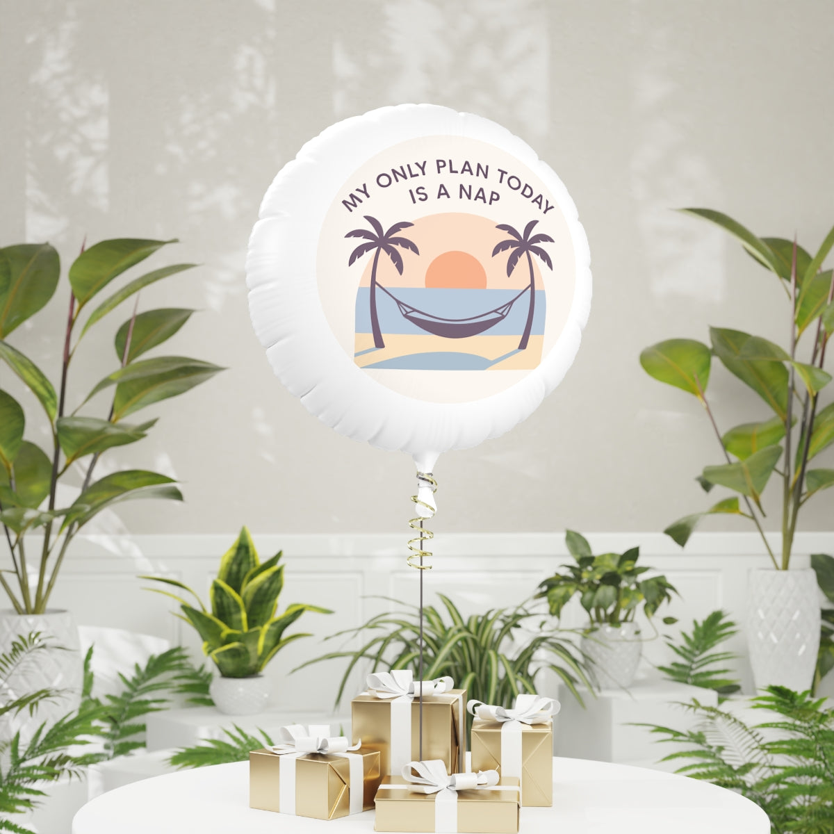 My Only Plan Today is a Nap | Relaxation Vibes | Personalized Retirement Mylar Ballons 11in or 22in - Retiree Gifts Retirement Party