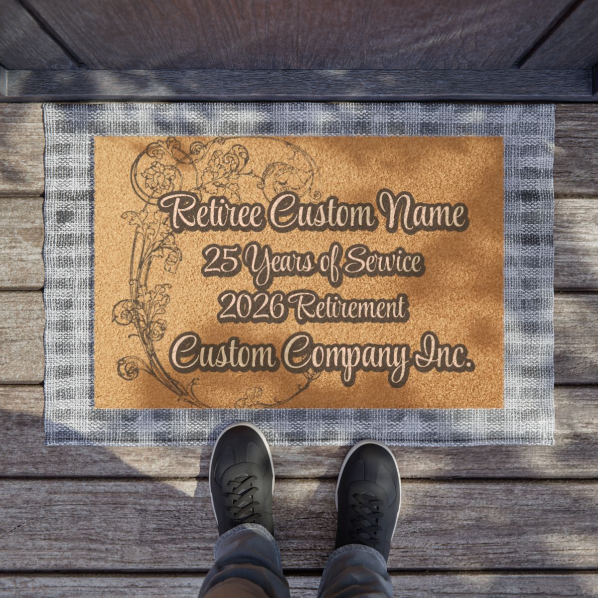 Personalized 2026 Retirement 25 Years of Service Doormat