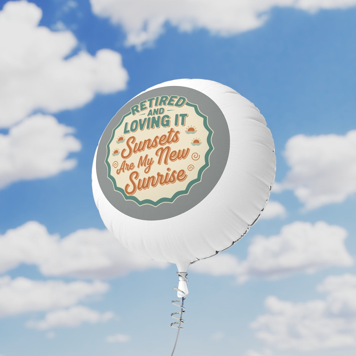 Retired and Loving It Sunsets Are My New Sunrise | Gift Idea | Retirement Theme Design 11in or 22in Mylar Ballon - Retiree Gifts Retirement Party