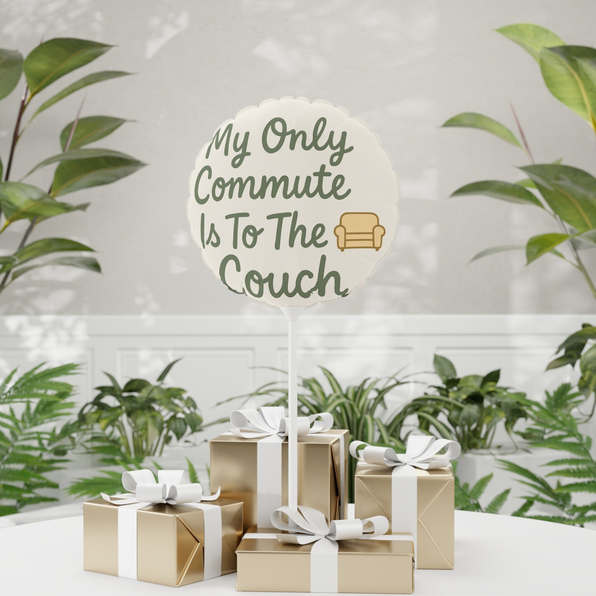 My Only Commute Is To The Couch Retirement Gifts | Retirement Gifts Ideas | Perfect Mylar Ballons 11in or 22in - Retiree Gifts Retirement Party