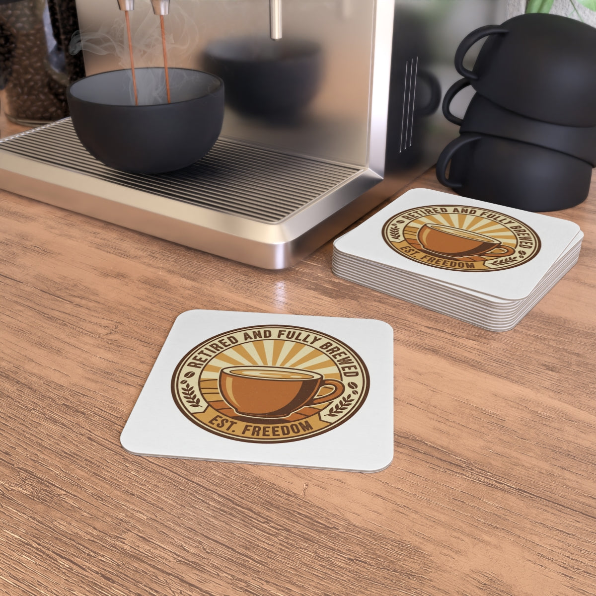 Relaxed and Fully Brewed Est Freedom Coasters