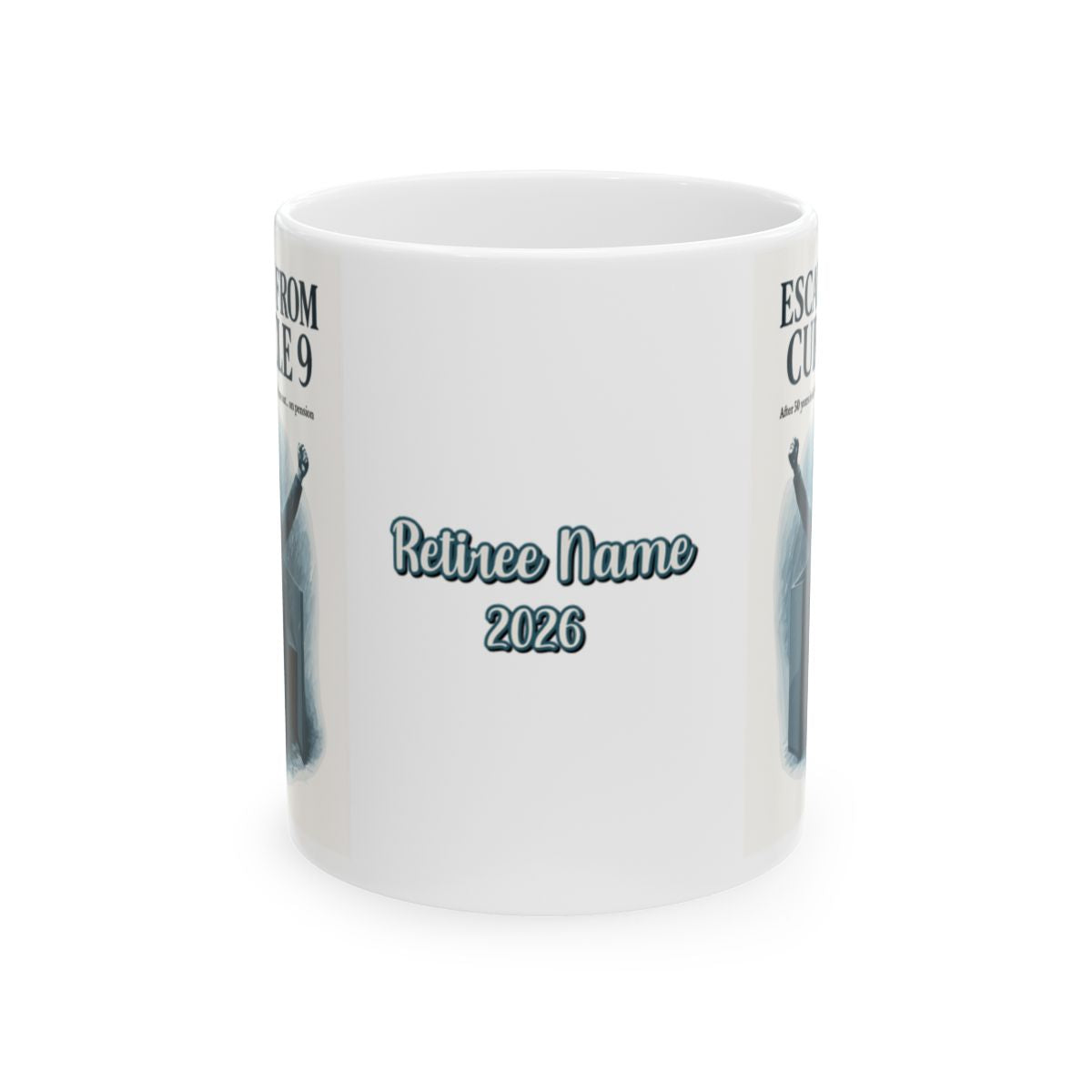 Escape From Cubicle 9 After 50 Years | The Pension | Personalized Microwavable Ceramic Mugs 11oz 15oz 20o - Retiree Gifts Retirement Party