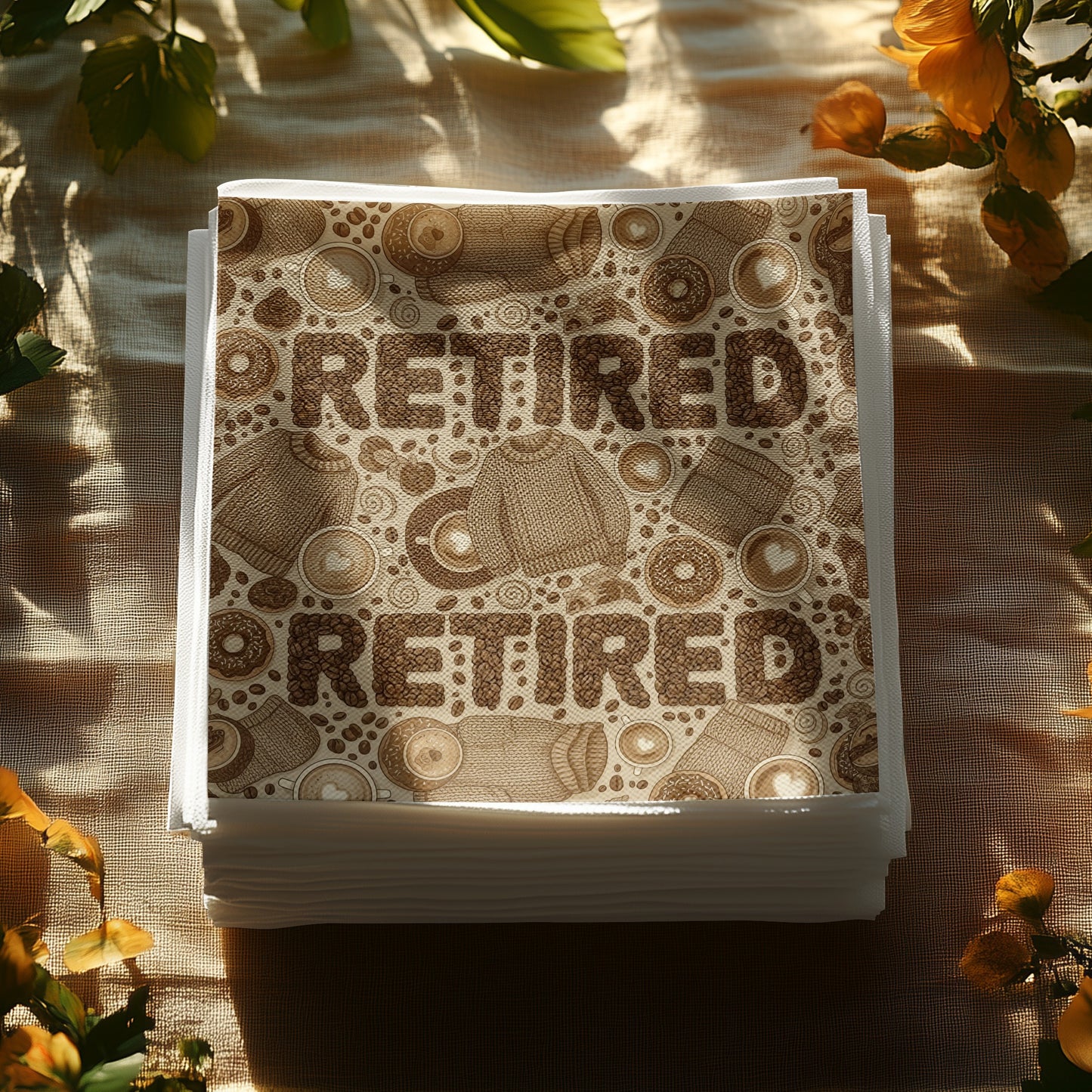 Retired Themed Decorative Paper Napkins for Parties