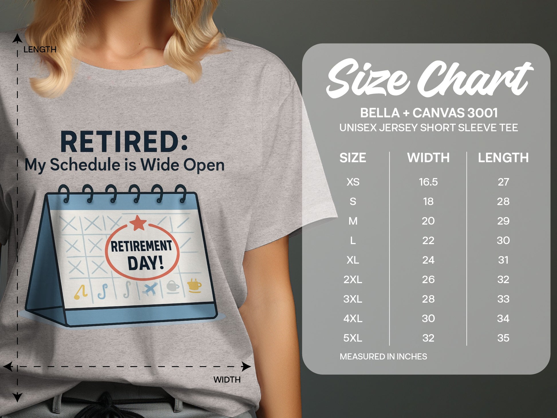 Retired My Schedule is Wide Open | Retirement Day | Celebrate retirement with personalized Soft Color Bella T-Shirts - Retiree Gifts Retirement Party