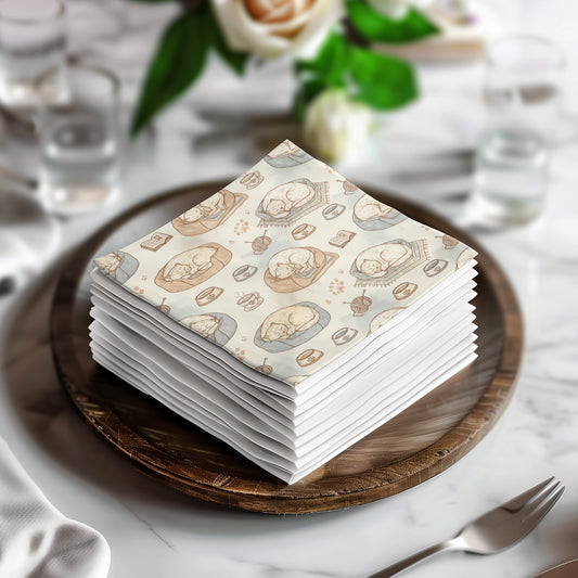 Vintage Botanical Illustration Print Napkin Product