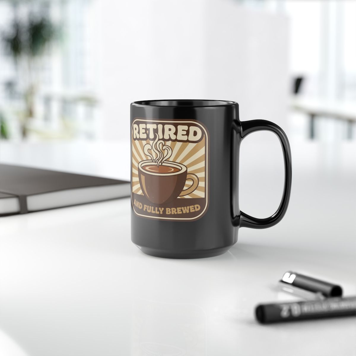 Retired and Fully Brewed Coffee Cup Novelty Mug