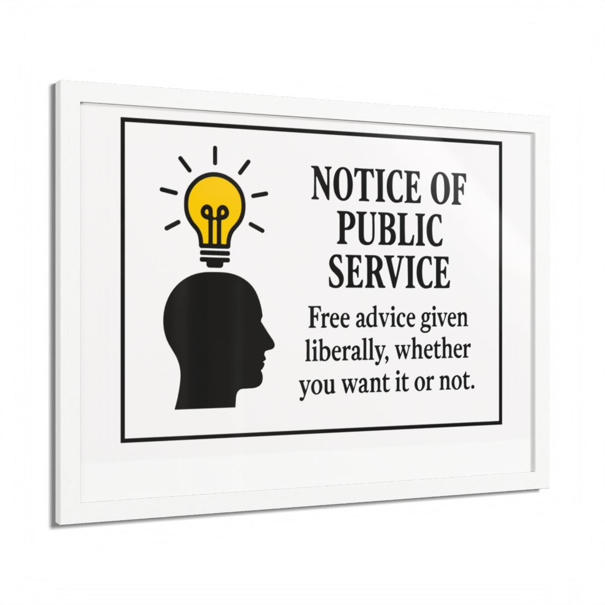 Notice Of Public Service Advice Given Framed Art Posters - Retiree Gifts Retirement Party