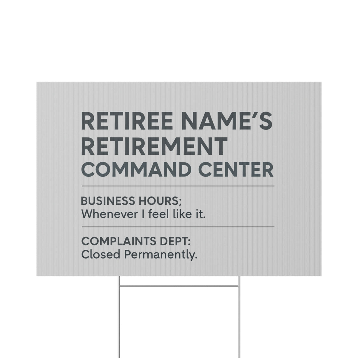 Funny Retirement Command Center Celebration Sign Large Vinyl Banner or Yard Sign - Retiree Gifts Retirement Party